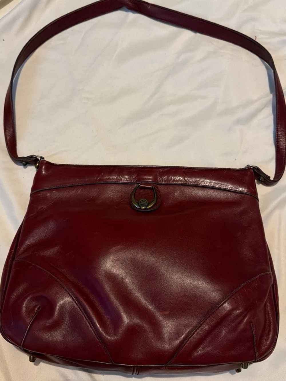 Etienne Aigner Deep Burgundy Leather Shoulder Bag